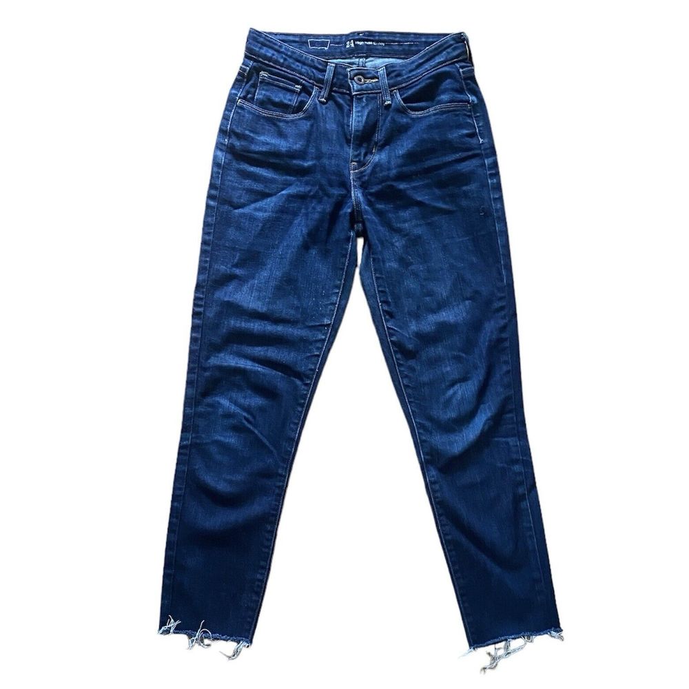 Levi's Women Jeans Skinny High Rise 24 XS Dark Blue Denim Pants Pocket Teen Girl - Picture 2 of 9
